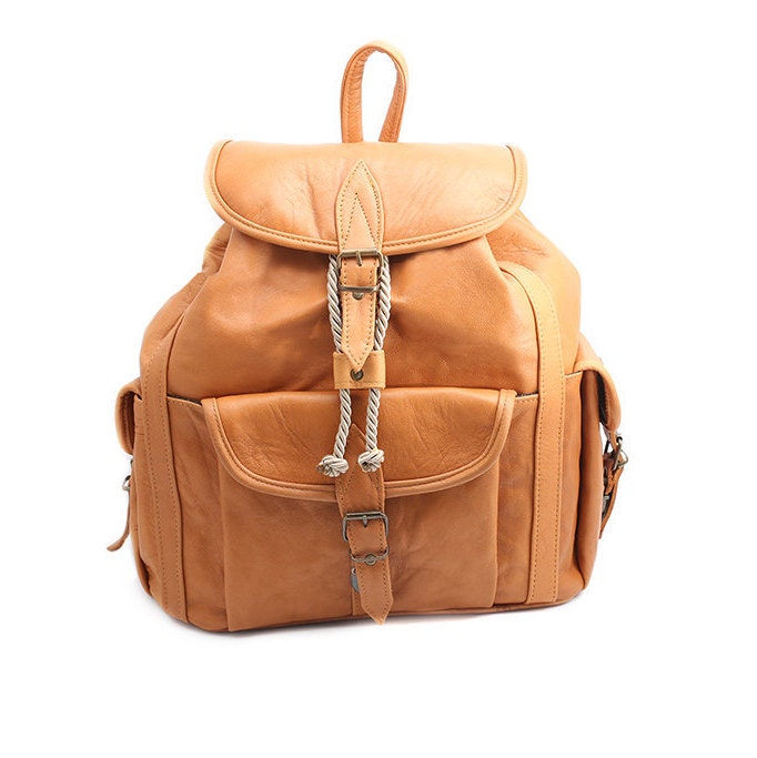 Woman Leather Bag Tan Fedex Express Shipping