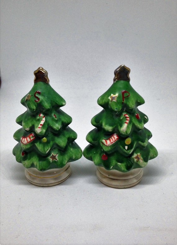 Christmas Tree Salt and Pepper Shakers Xmas Tree Salt and