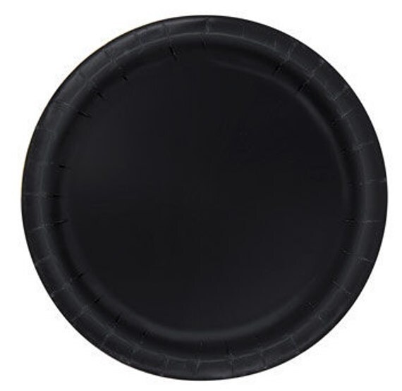 Black Dessert Paper Plates 7in. 70ct