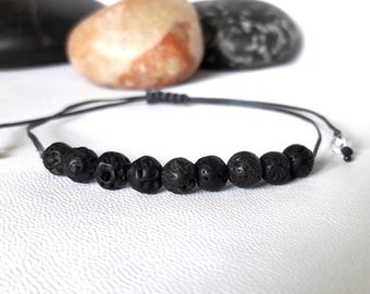 Mens gift for him bracelet Diffuser Bracelet Yoga Bracelet Black Bracelet simple bracelet minimalist Jewelry men Bead Bracelet Healing