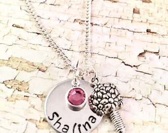 Flower Girl Necklace, Personalized Flower Girl Gift, Name necklace, Junior Bridesmaid, Mother daughter gift, for mom, Wedding Party, Bouquet