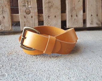 Men's Leather Belt - Hermann Oak - Veg Tan Leather - Handmade Belt - Brown Belt - Black Belt - Tan Belt - Made To Order - Colorado