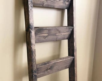 Blanket Ladder | Rustic Ladder Shelf | Wood Blanket Ladder | Blanket Ladder Rack | Decorative Ladder | Quilt Ladder | Towel Ladder | Storage