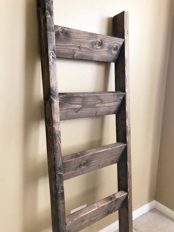 Blanket Ladder Rustic Ladder Shelf Wood Blanket Ladder