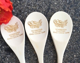 Engraved Wood Spoon Set,Chili Peppers,Chili Cook-off,Cook off,Prize,Contest,Personalized spoon,wooden spoon,event prize,engraved spoon,prize