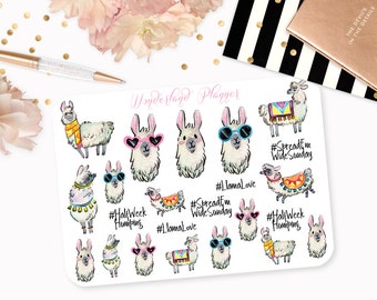 Llama Love - Watercolour Planner Stickers // Perfect for Erin Condren Vertical Life Planner