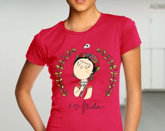 Frida Kahlo shirt - mexican artist shirt - red women clothing Women T-Shirt Frida Kahlo T Shirt - Frida Kahlo Women Shirt - Gift for Her