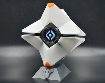 Destiny Ghost Life Size Replica Custom Colors with LED Light 3D Printed Display Stand Included