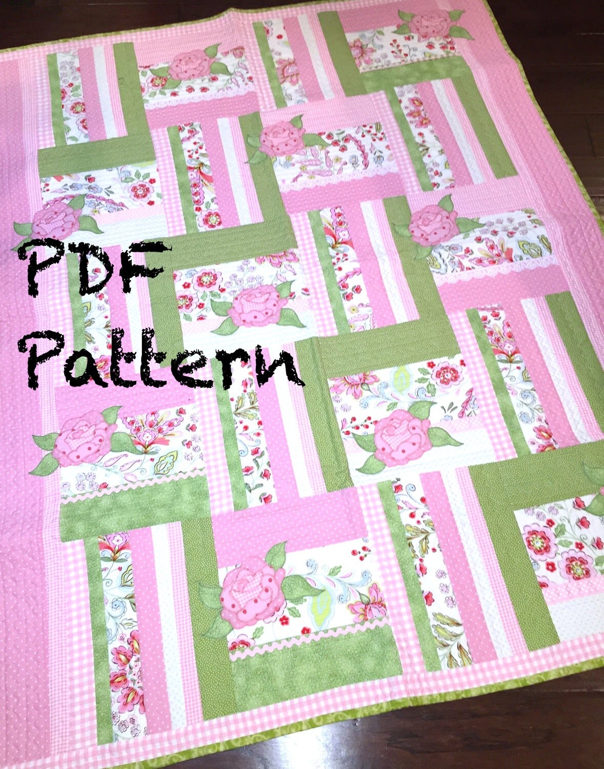 Roses Quilt Pattern baby quilt Pattern Quilt Pattern PDF