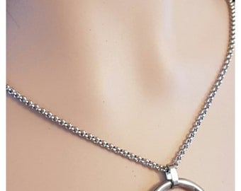 BDSM submissive Discreet Day Collar. Stainless Steel Rolo Chain with a Solid Cast Steel O Ring