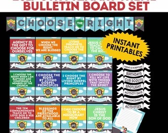 2017 LDS Primary Theme "Choose the Right" CTR Bulletin Board Set
