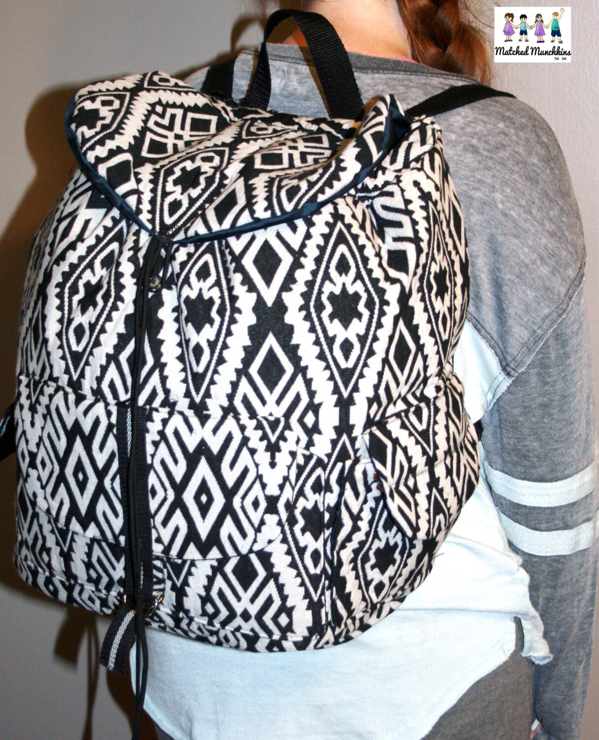 Aztec Southwestern Tribal X Large Teen Adult Custom Backpack/