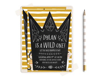 Wild One Birthday Invitation, Wild One Birthday, Wild One Birthday Boy, Where the Wild things are Invitations, wild things birthday, party
