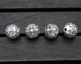 10mm Sterling Silver Cross Bead,Sterling Silver Cross spacer bead,round spacer bead,Sterling Silver beads spacer