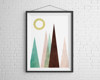 Mountain Print Poster Scandinavian Modern Art Mountain Scandinavian Art Wall Art Mountain Poster