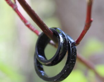 Charcoal Resin Ring - Unisex Gift Gothic Ring Goth Jewelry Spiritual Healing Terrarium Botanical Jewellery Dark Ring Simple Minimalist Ring
