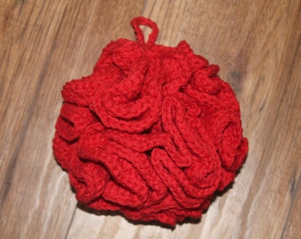 Crochet Bath Pouf, ecofriendly, bath pouf, handmade crochet cotton