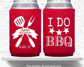 I Do BBQ Favors, Wedding Can Cooler, Couples Shower Favors, I DO BBQ Can Coolers, Beer Covers,I Do BBq Shower, BBq Couples Shower Favors