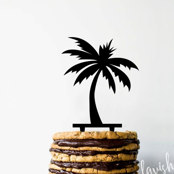 PALM TREE Acrylic Cake Topper Black Or White By