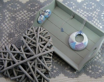 Ceramic and copper jewelry sets-Ceramic and copper necklace and earrings