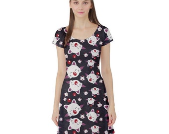 Moogle Dress - Skater Dress Final Fantasy Dress Cosplay Dress Comicon Dress Plus Size Dress Mog Dress Final Fantasy VII