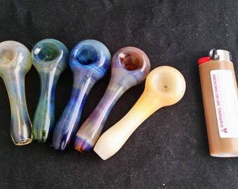 Fumed on Color Tube Spoon Style Tobacco Pipe