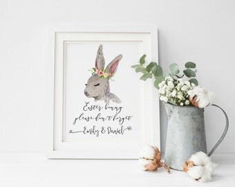 Easter Printable, Easter Bunny, Personalized Easter, Easter Decorations, Easter Art, Happy Easter, Easter Wall Art, Spring Wall Art