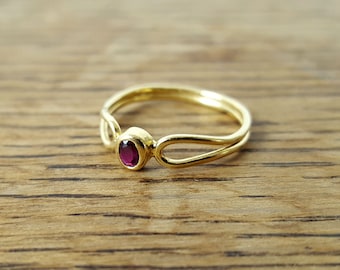 Gold garnet ring | Etsy