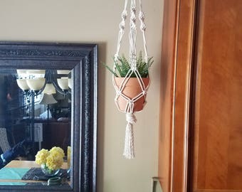Macrame plant hanger, boho decor, bohemian, rustic, cottage chic, boho chic, planter