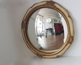 Cream & Gold Convex Mirror
