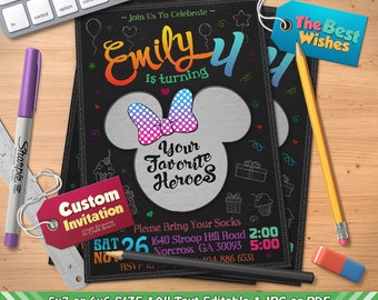 Custom Invitation Invitation, Custom Invitation Birthday Party, Custom Order, Editable, Personalized, Printable, Chalkboard, Digital File