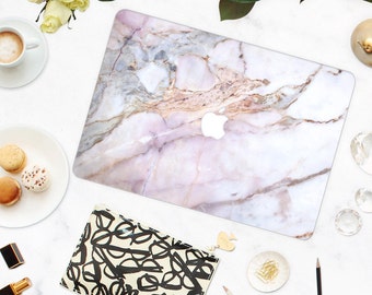 White Pink Marble MacBook Case, MacBook Hard Case, MacBook Air Protection, MacBook Pro 2016 Touch Bar Case, MacBook Pro Retina Hard Case