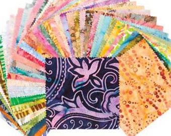 Basically Batik Charm Pack by Benartex Studio - 40, 5" X 5" Precut Fabric Squares