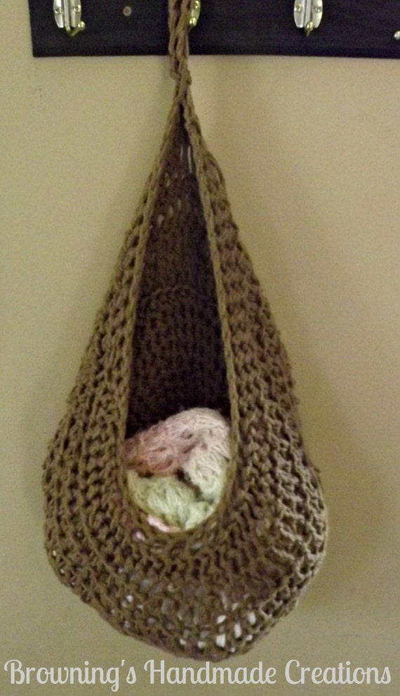 Items similar to Crochet Hanging Basket on Etsy