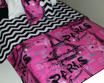 18" Doll Bedding Set, Paris Doll Bedding, Made to Fit 18" Dolls Such as The American Girl Dolls