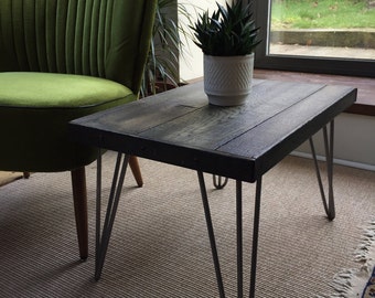 Reclaimed Timber Side Table With Hairpin Legs