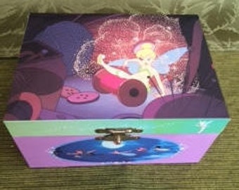 Disney Tinkerbell Musical Jewelry Box, Vintage Disney, Peter Pan, Tinkerbell, Little Girls Jewelry Box, Tinkerbell Jewelry Box, Disney