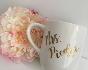 Personalized Coffee Mug- Custom coffee mug- Coffee mug - future Mrs coffee mug- wedding coffee mug- engagement gift idea - just married mug