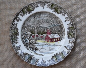 Johnson Bros Friendly Village Schoolhouse Dinner Plate Made in England