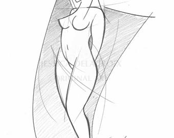 wall art, pencil drawing, nude, black and white drawing, nude drawing, woman, art deco, nude sketch, sketch, nude study, Nude sketch 1
