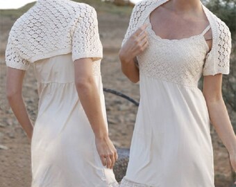 Wedding bolero bridal bolero Summer bolero Off white bolero pink bolero blue knitted bolero shrug short sleeves COLORS Drops Handmade Lilith
