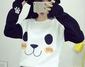 Panda Sweater Cute Panda Harajuku Sweater Kawaii Sweater Animal Sweater Panda Bear Sweater Bear Sweater Kawaii Fashion Korean Fashion