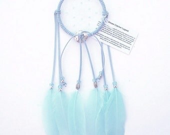 Light Blue Dream Catcher, Goose Shoulder Feathers
