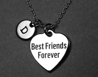 Best Friends Forever Necklace, bff necklace, Best Friends Necklace, Personalized Gift, Best Friends Gift, Best Friends, initial necklace