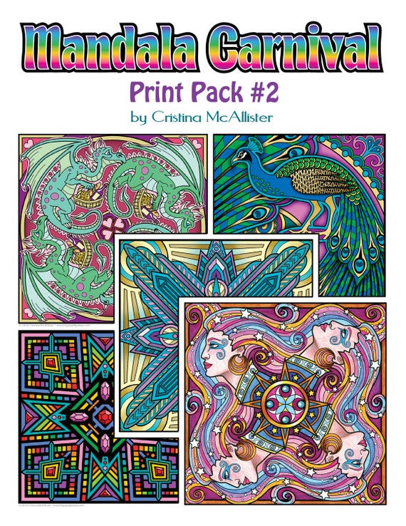 Download Mandala Carnival Print Pack 2 12 Coloring Pages Adult