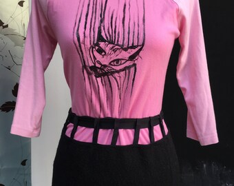 longsleeve screenprint top cat