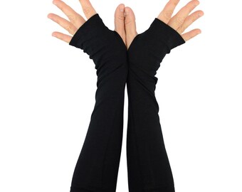 Arm Warmers in Midnight Black - Fingerless Gloves - Sleeves