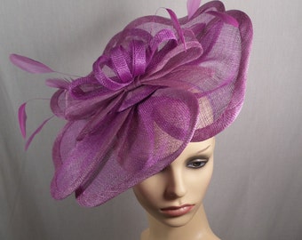 Heather and candy pink hatinator. SUMMER SALE Wedding hat-Races hat-Special occasion hat