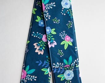 Camera Strap Cover- lens cap pocket and padding included- Blue Bell