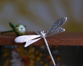 Dragonfly Necklace, Silver Dragonfly Pendant, dragonfly jewelry, dragonfly gift, Sterling Silver, Nature Jewelry,Handmade Jewellery, UK shop